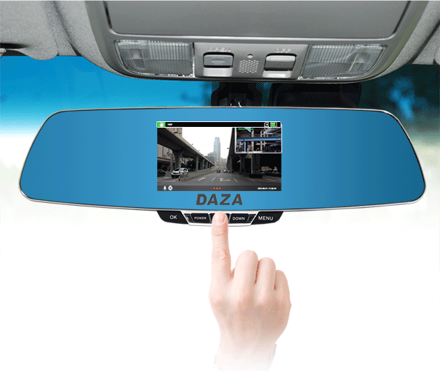 DAZA大智 后视镜行车记录仪高清1080p双镜头倒车后视停车监控G822